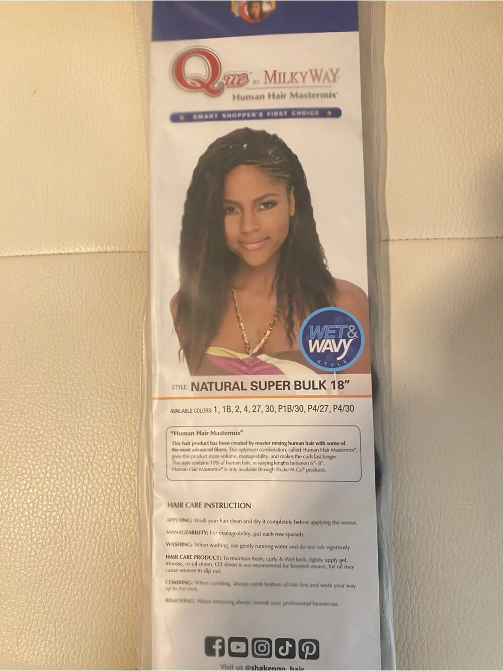 Que Milky Way Human Hair Mastermix BULK Wavy Natural Bulk Hair -Black
